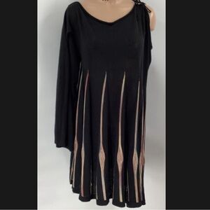Etna Maar Designer Sweater Dress Knit Tunic One Sleeve New with Tags Size S
